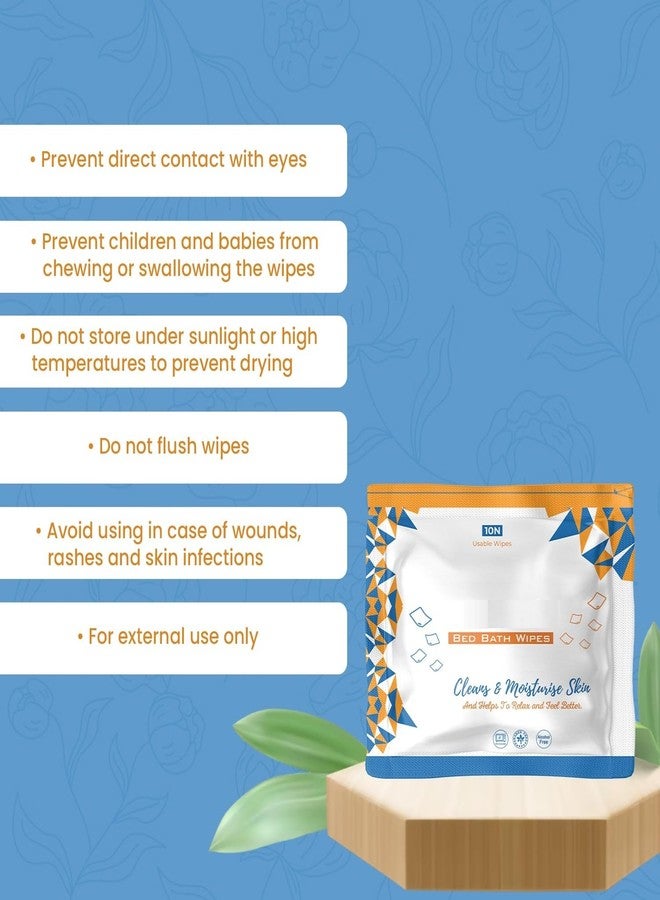 FEDORA EMPIRE Bed Bath Wipes, Adult Wet Wipes, Adult Bath Wipes, Anti Bacterial, Ready To Use Cleansing Towels, Refreshing Sponge Bath Towel, For Men & Women (60, White, 32 X32 CM) - Image 2