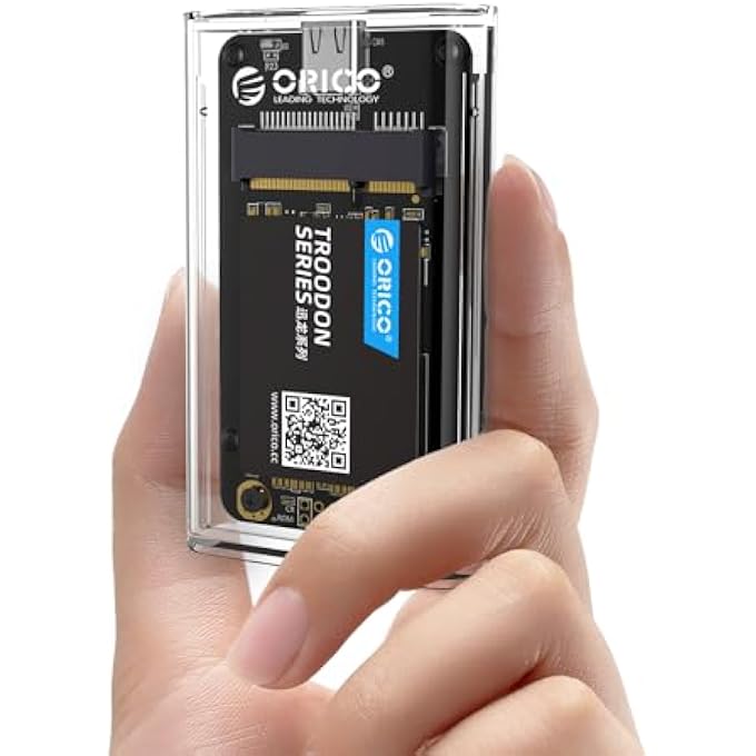 rayihni حاوية SSD MSATA 5 جيجابت/ثانية USB 3.0، محول MSATA 3050 خارجي شفاف بدون أدوات مع كابل USB C إلى C، سعة قصوى 2 تيرابايت - Image 1