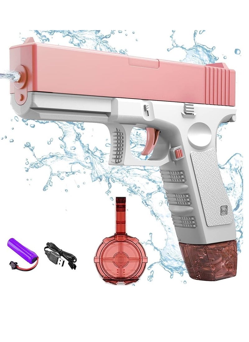 0TO1 TECH Electric Water Gun Toy, 32ft Water Guns with Expansion, Automatic Electric Water Guns for Adults & Kids, Squirt Guns for Kids Swimming Pool Beach Outdoor Party Games (Pink)  - Image 1