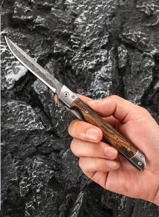 5CR15 Stainless Steel Leather Folding Knife Outdoor Camping Knife - Pointy - view 4