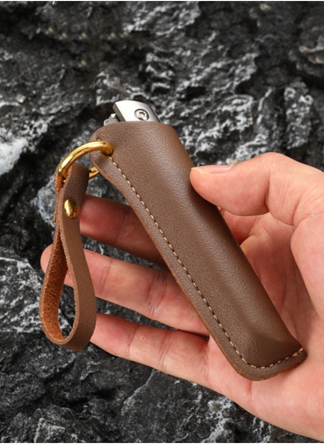 XiuWoo - 5CR15 Stainless Steel Leather Folding Knife Outdoor Camping Knife - Pointy - Image 1
