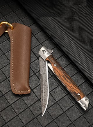 5CR15 Stainless Steel Leather Folding Knife Outdoor Camping Knife - Pointy - view 2