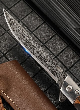 5CR15 Stainless Steel Leather Folding Knife Outdoor Camping Knife - Pointy - view 5