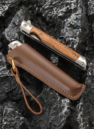 5CR15 Stainless Steel Leather Folding Knife Outdoor Camping Knife - Pointy - view 3