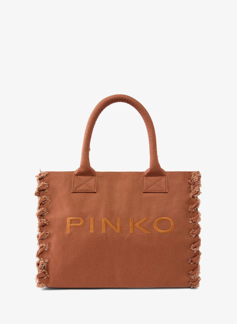 PINKO Medium fraying Beach tote - Image 1