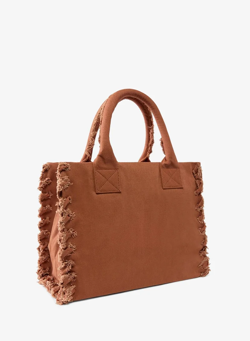 PINKO Medium fraying Beach tote