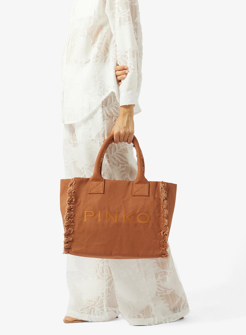 PINKO Medium fraying Beach tote - Image 5