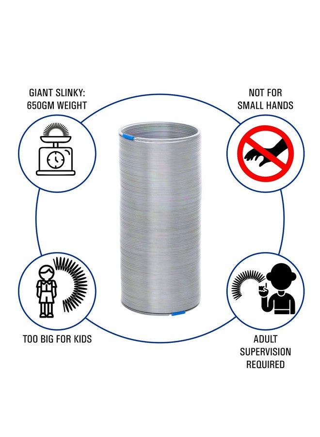 Supertek Scientific Slinky Spring Toy, Wave Form Helix, Made of Tempered Steel Wire Helical Coil, Bouncy Large Magic Slinky Spring (165-170 mm, Diameter - 75 mm, 16 Meter Stretched Length) - Image 2