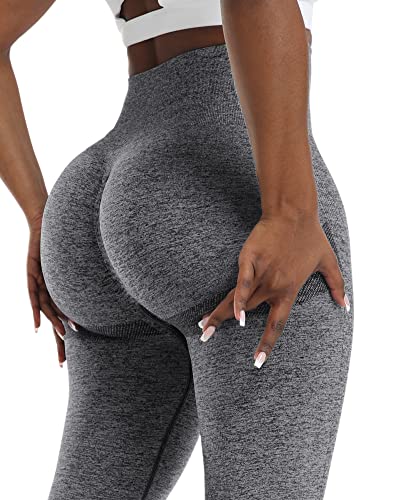 NORMOV 4 Piece Butt Lifting Workout Leggings for Women, Seamless Gym Scrunch Booty Lifting Sets(2Black/2Dark Grey, M) - Image 2