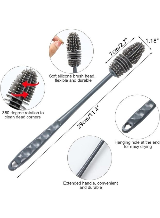Generic Double Wall Stainless Steel Water Bottle Leakproof Hot and Cold Drink Sports Bottle (500ml) with Silicone Brush (Gift) - Image 3