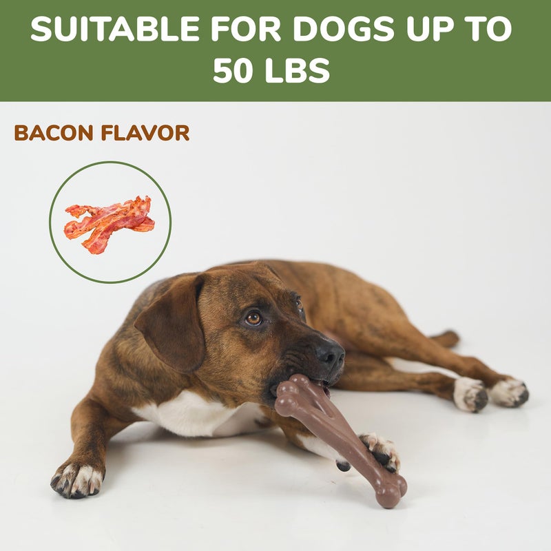 SPOT Bam-Bones Wishbone - Made with Strong Bamboo Fiber, Durable Long Lasting Dog Chew for Light to Moderate Chewers, Great Toy for Adult Dogs & Teething Puppies Under 50lbs, 7in, Bacon Flavor - Image 4