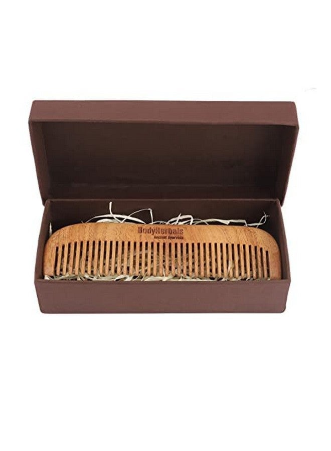 BodyHerbals BodyHerbals Dressing Comb, Anti Static Eco Friendly, Classic, 100% Natural Neem Wood Gift Pack, Hand Made with design in Box (Cream) - Image 1