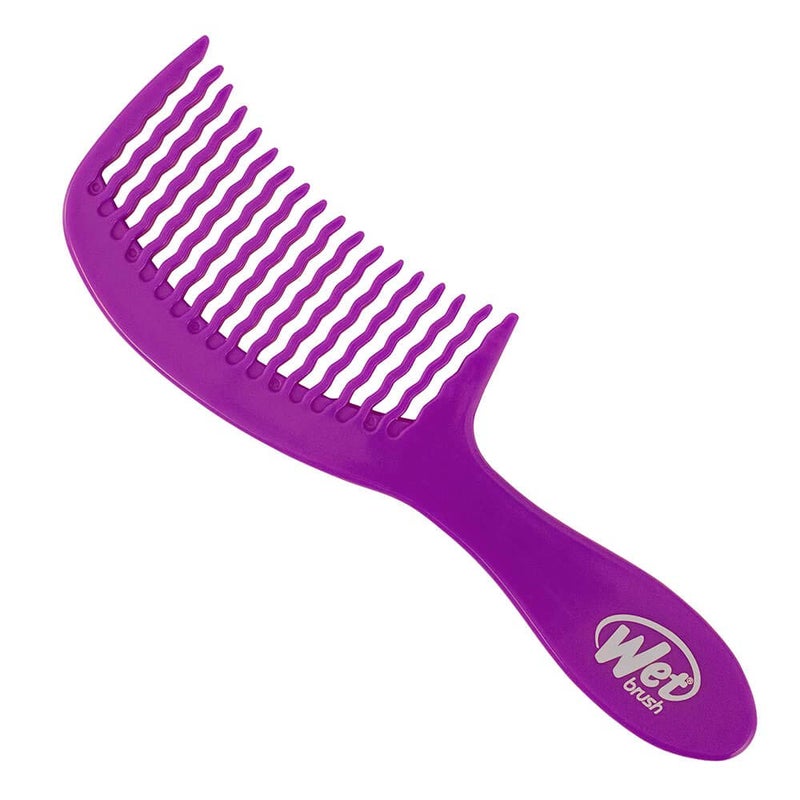 Wet Brush Detangling Comb Purple  Wide Tooth Hair Detangler with WaveTooth Design that Gently and Glides Through Tangles  Brush Throough Conditioner and Hair Masks  Gentle On Scalp and PainFree