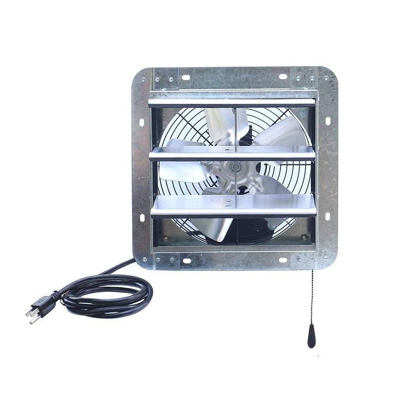 Iliving iLiving ILG8SF10VT 10 inch Shutter Exhaust Attic Garage Grow Ventilation Fan with 3 Speed Thermostat 6 Foot Long 3 Plugs Cord 10  Variable 600 CFM 900 SQF Coverage Area Silver 