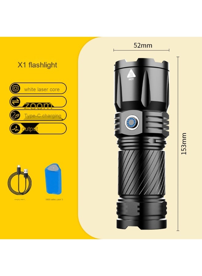 NIBEMINENT White Laser Flashlight - Perfect Combination of Detachable Battery and Long Battery Life