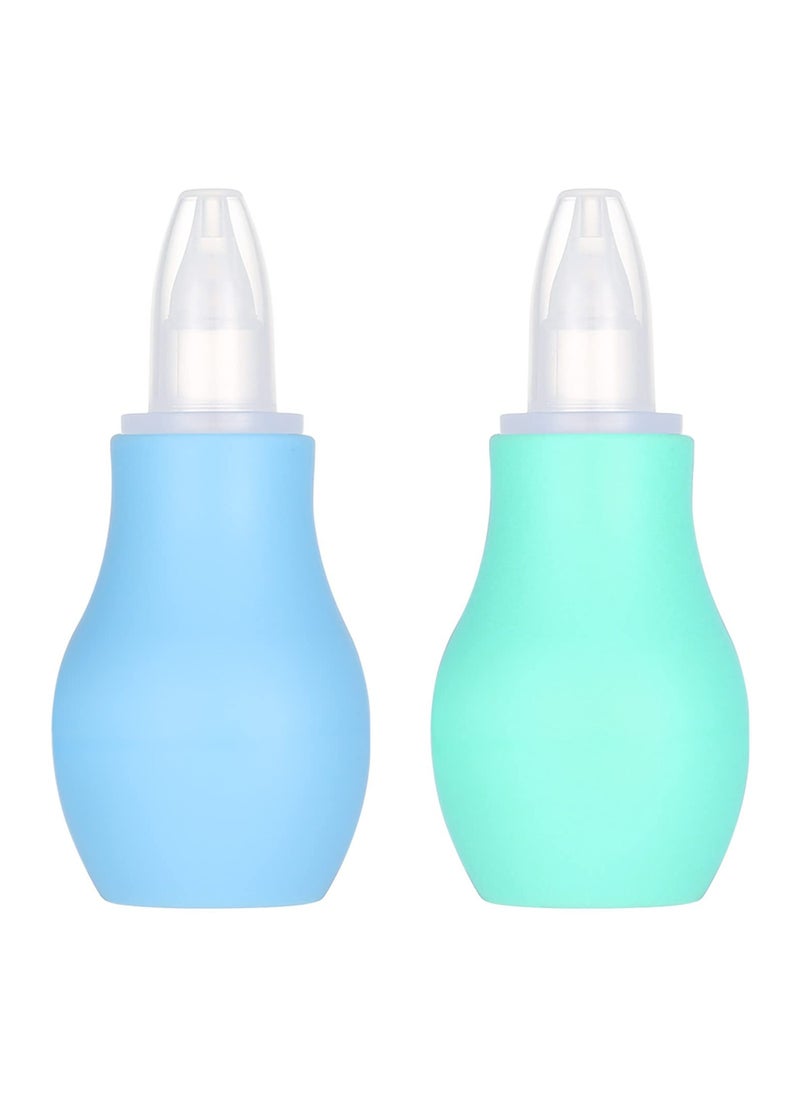 CMGTYYD 2 Packs Baby Nasal Aspirator, Nasal Aspirator Newborn, Baby Nose Sucker Baby Nose Cleaner Baby Nasal Cleaner Mucus Removal for Newborns&Toddlers(Blue+Green)  - Image 1