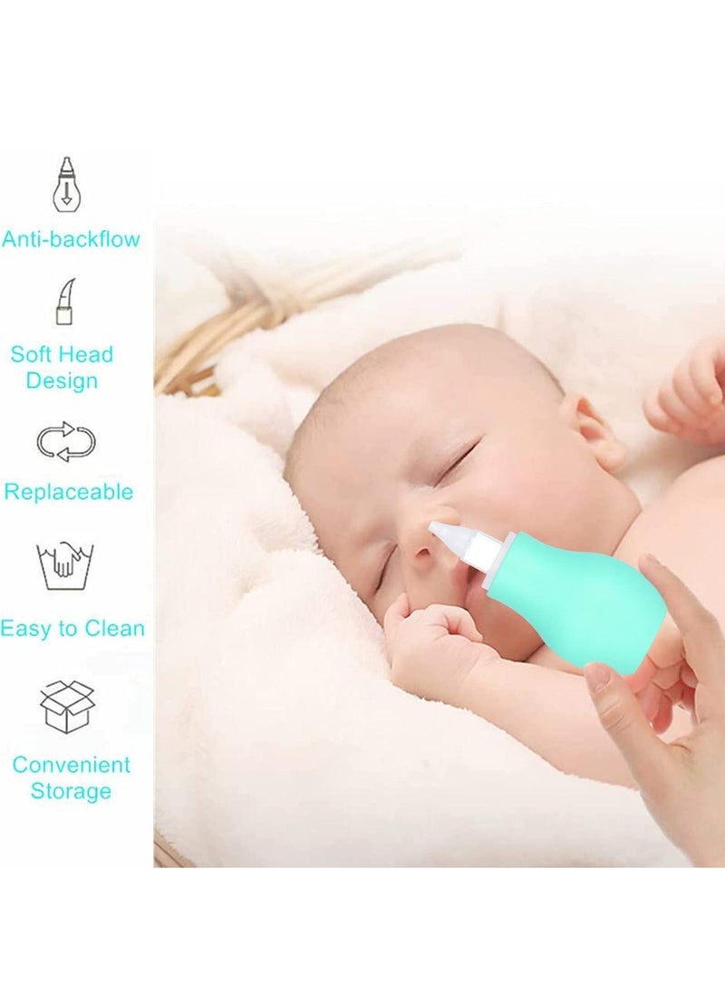 CMGTYYD 2 Packs Baby Nasal Aspirator, Nasal Aspirator Newborn, Baby Nose Sucker Baby Nose Cleaner Baby Nasal Cleaner Mucus Removal for Newborns&Toddlers(Blue+Green)  - Image 3