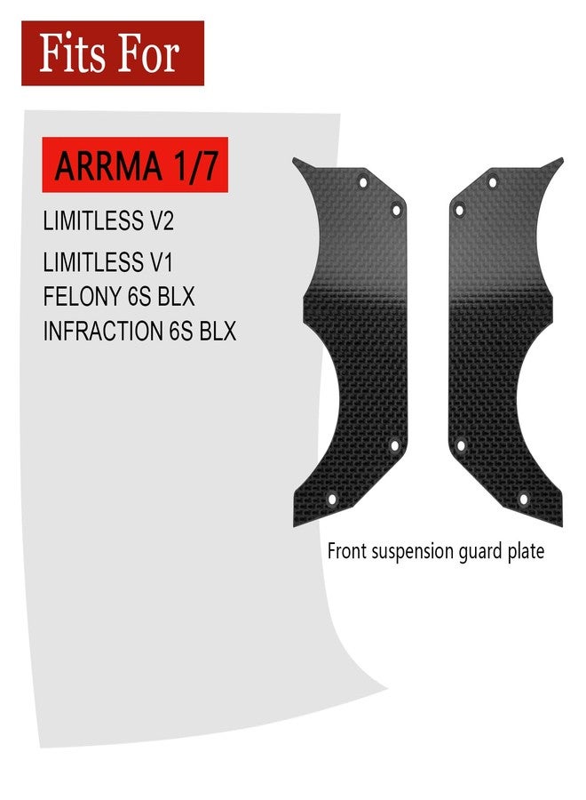MOSHNOLY 1.5MM Carbon Fiber Air Dam Diffuser for Arrma 6S 1/7 Infraction/Limitless/Felony,Wheel Covers Lightweight Left and Right Carbon Fiber Wheel Cover for 6S 1/7 Infraction/Limitless V1/V2/Felony Style 3-F - Image 2