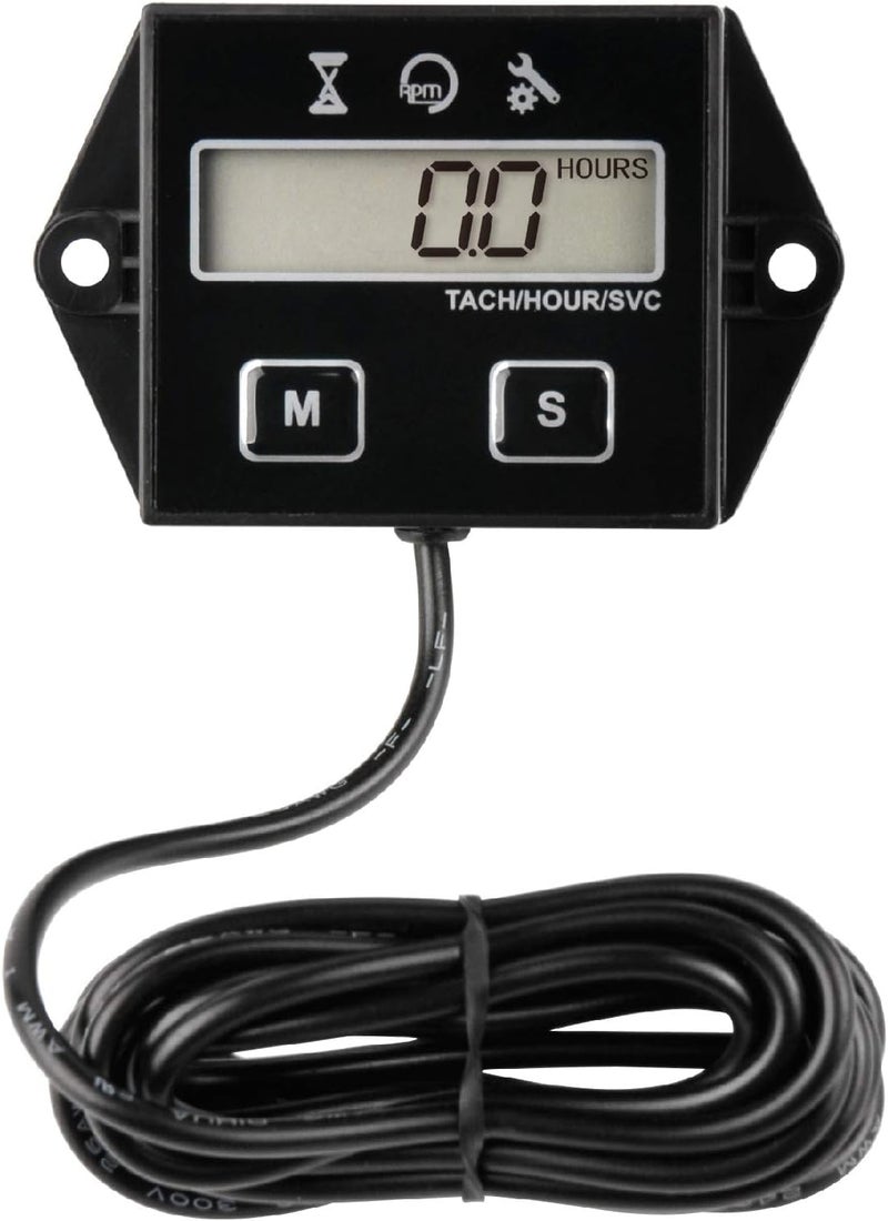 Runleader Digital Hour Meter Tachometer, Maintenance Reminder, User Shutdown, Use for ZTR Lawn Mower Tractor Generator Marine Outboard ATV Motor Snowmobile and Gas Powered Equipment (1) - Image 1