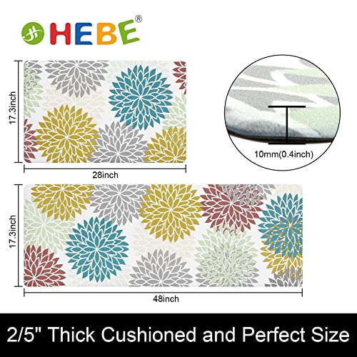 HEBE Anti Fatigue Kitchen Rug Sets 2 Piece Non Slip Kitchen Mats for Floor Cushioned Kitchen Rugs and Mats Waterproof Comfort Standing Mat Runner for Kitchen,Home Office,Sink,Laundry - Image 3