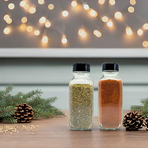 JARMING COLLECTIONS Glass Spice Jars with Shaker Lids - Spice Jars 16 oz for Food Storage, Spice Containers for Kitchen Organization and Storage, Bottles for Spices (Black - 16 Ounce 3 pack) - Image 5