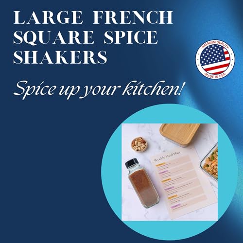 JARMING COLLECTIONS Glass Spice Jars with Shaker Lids - Spice Jars 16 oz for Food Storage, Spice Containers for Kitchen Organization and Storage, Bottles for Spices (Black - 16 Ounce 3 pack) - Image 2