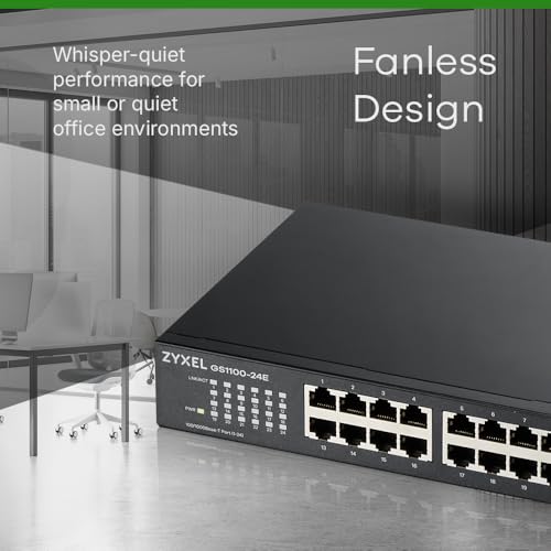 Zyxel 24-Port Unmanaged Gigabit Switch- Fanless Design [GS1100-24E] - Image 4
