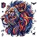 Qiuenisray Wooden Puzzles for Adults 200 Pieces Lion Jigsaw Puzzles for Teenagers Challenging Wood Puzzle FSC Certified Unique Shape Animal Adult Puzzles Creative Gift for Family Game 114x106 in - Image 2