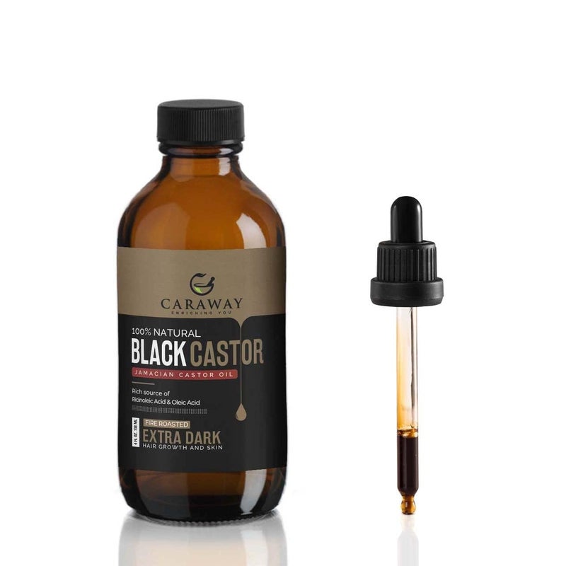 Caraway Jamaican Black Castor Oil for Hair Growth Eyelash  Eyebrow Care  ColdPressed Pure  Organic  Scalp Massage  Skin Moisturizing  Face  Skin Care  118ml  4oz - Image 1