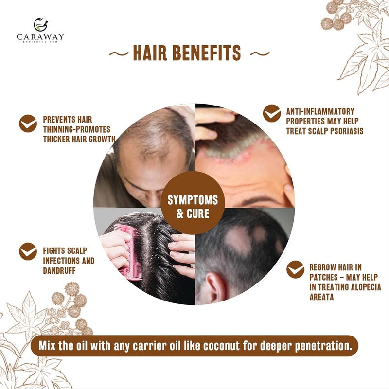 Caraway Jamaican Black Castor Oil for Hair Growth Eyelash  Eyebrow Care  ColdPressed Pure  Organic  Scalp Massage  Skin Moisturizing  Face  Skin Care  118ml  4oz - Image 5