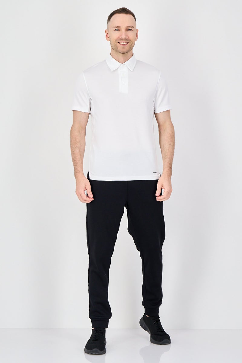 MOTION Men Sportswear Fit Short Sleeve Training Polo Shirt, White - Image 4
