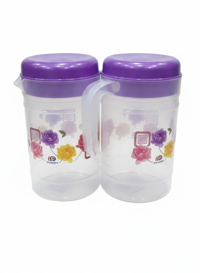Roomlyne Plastic Water Jugs Pack of 2 Durable Lightweight Pitchers for Everyday Home Use - Image 1
