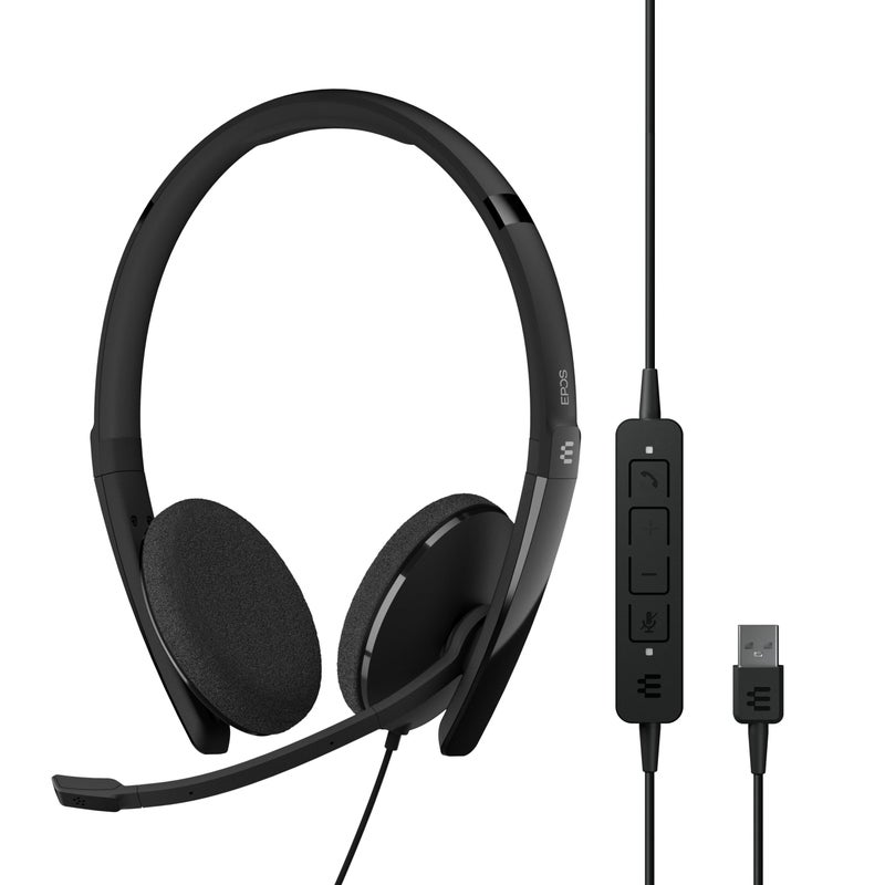 EPOS Adapt 160 USB II - Wired, Double-Sided, UC Optimized Headset with USB Connectivity - Superior Stereo Sound - Enhanced Comfort - Call Control - Black - Image 1