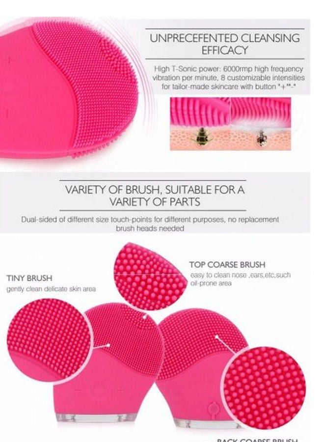 NIBEMINENT Electronic Facial Skin Cleansing Brush Pink - Image 5