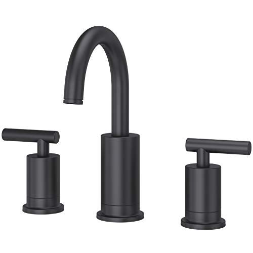 Pfister Contempra Bathroom Sink Faucet, 8-Inch Widespread, 2-Handle, 3-Hole, Matte Black Finish, LG49NC1B - Image 1