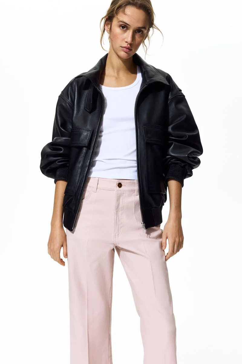 اتش اند ام بنطلون قطن كانفاس بقصّة بوت كت