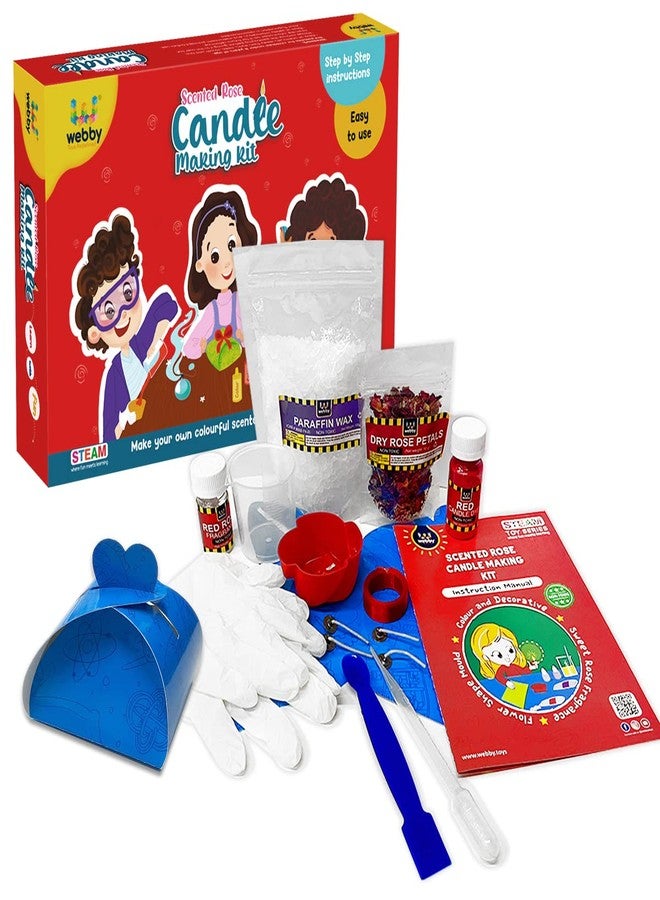 Webby Silicone DIY Scented Rose Candle Making Kit | Steam Learner | Science Experiment Kit | Educational & Learning Activity Toy Kit for Kids, Boys & Girls Age 8+ (Multicolor) - Image 1
