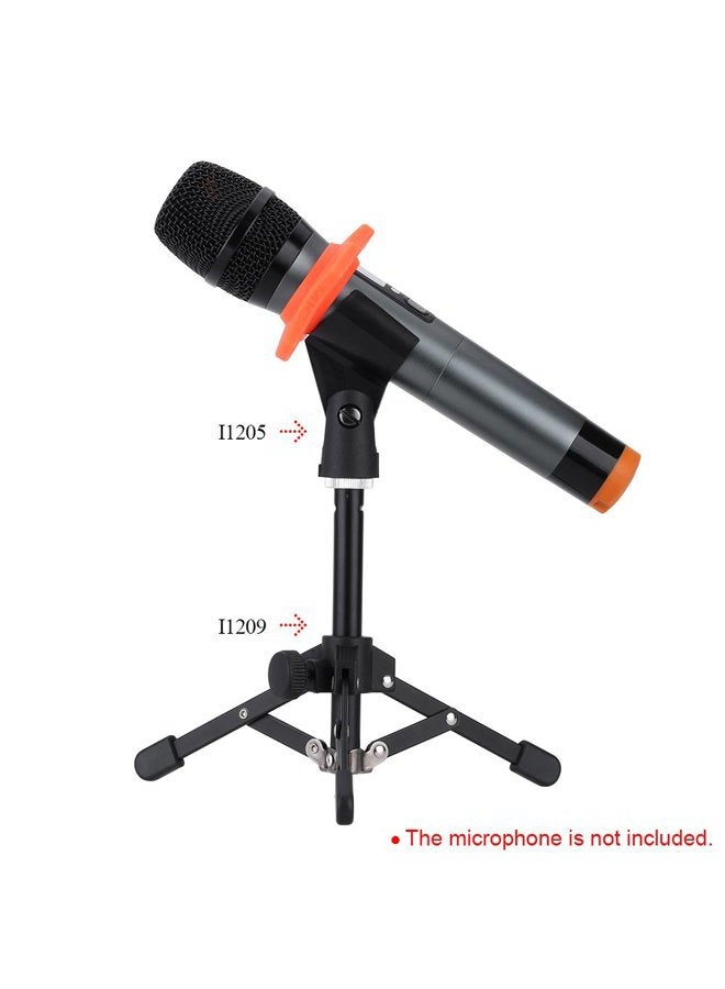 summina Mini Mic Stand Mini Foldable Desktop Tabletop Tripod Microphone Mic Stand Holder - Image 5