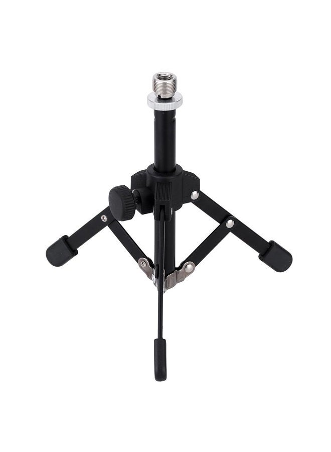 summina Mini Mic Stand Mini Foldable Desktop Tabletop Tripod Microphone Mic Stand Holder - Image 4