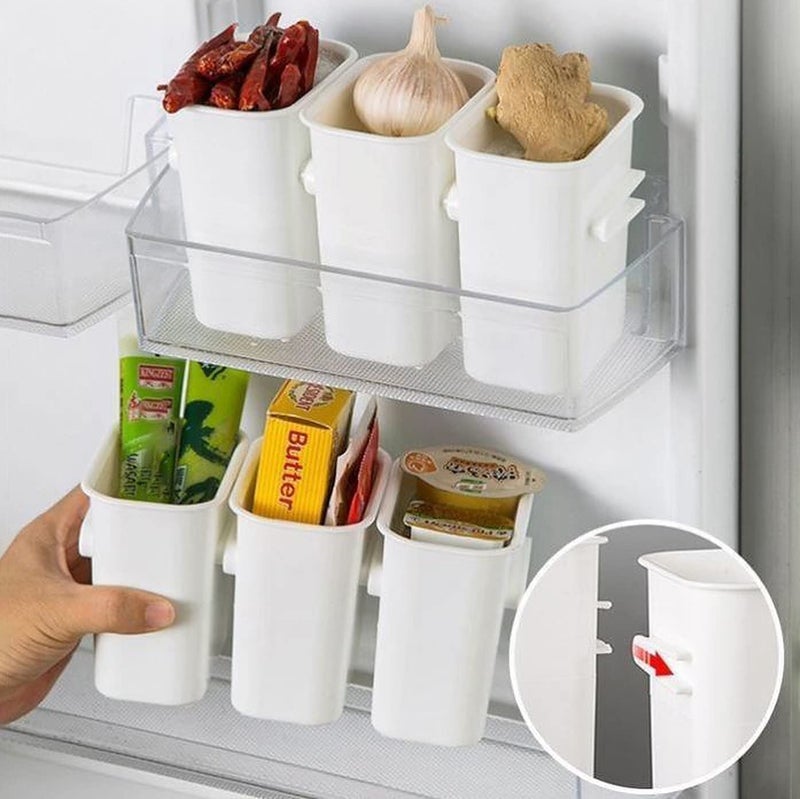 HOME CUBE 5 Pc Multi-Function Storage Box for Fridge, Multipurpose Container for Chopstickes,Utensils, Toothbrush, Stationary Holder, Toiletries Organizer Attachable &Detachable., ABS Plastic - Image 4