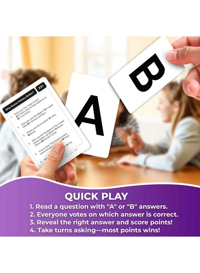 QUOKKA Who Knows Better? - History - Family Card Trivia Game | Fun Learning & Educational Questions for Families | Suitable for Boys & Girls - Image 3