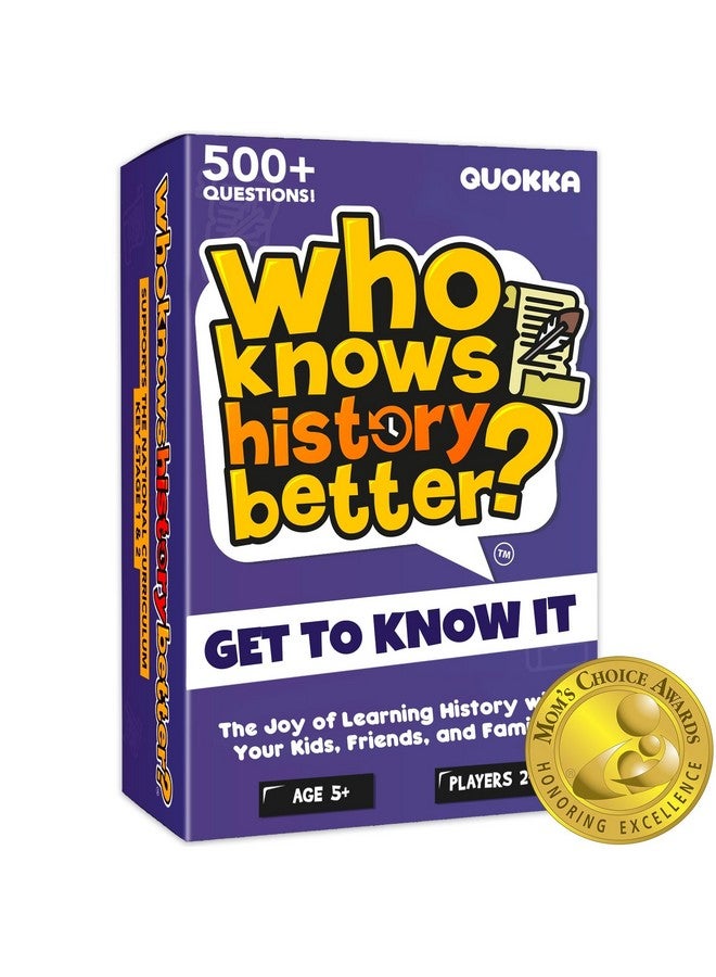 QUOKKA Who Knows Better? - History - Family Card Trivia Game | Fun Learning & Educational Questions for Families | Suitable for Boys & Girls - Image 1