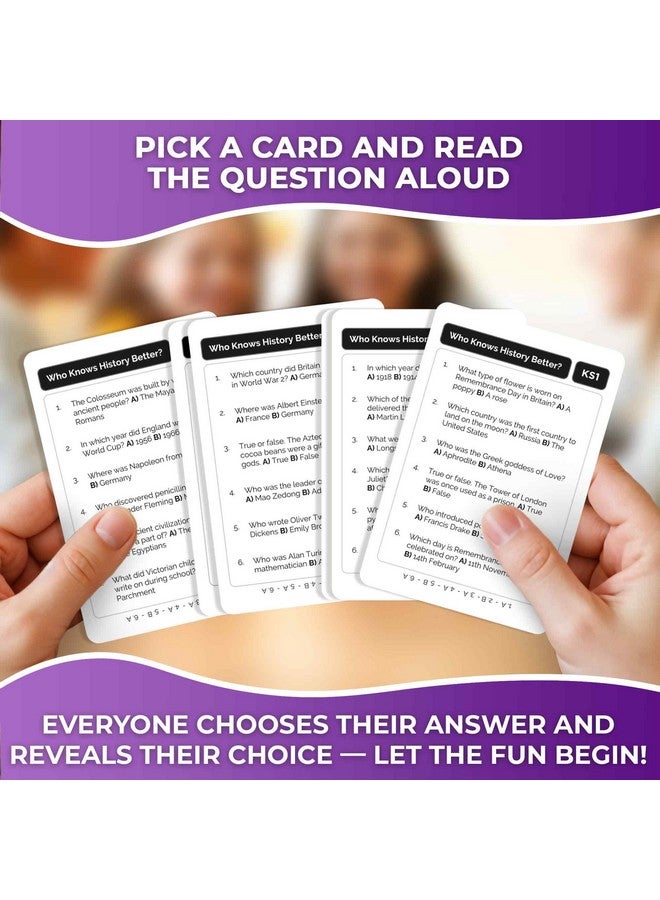 QUOKKA Who Knows Better? - History - Family Card Trivia Game | Fun Learning & Educational Questions for Families | Suitable for Boys & Girls - Image 2