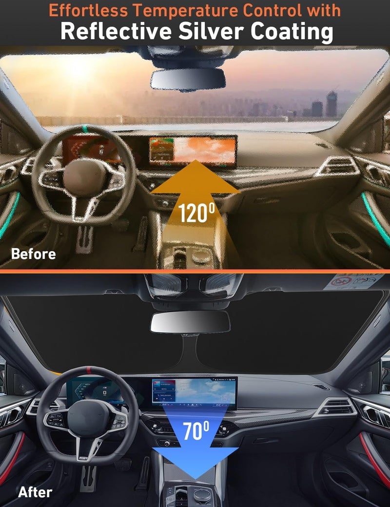 Windshield Sunshade for Nissan Versa (2012-2018) - UV Heat Blocker & Protector - Image 4