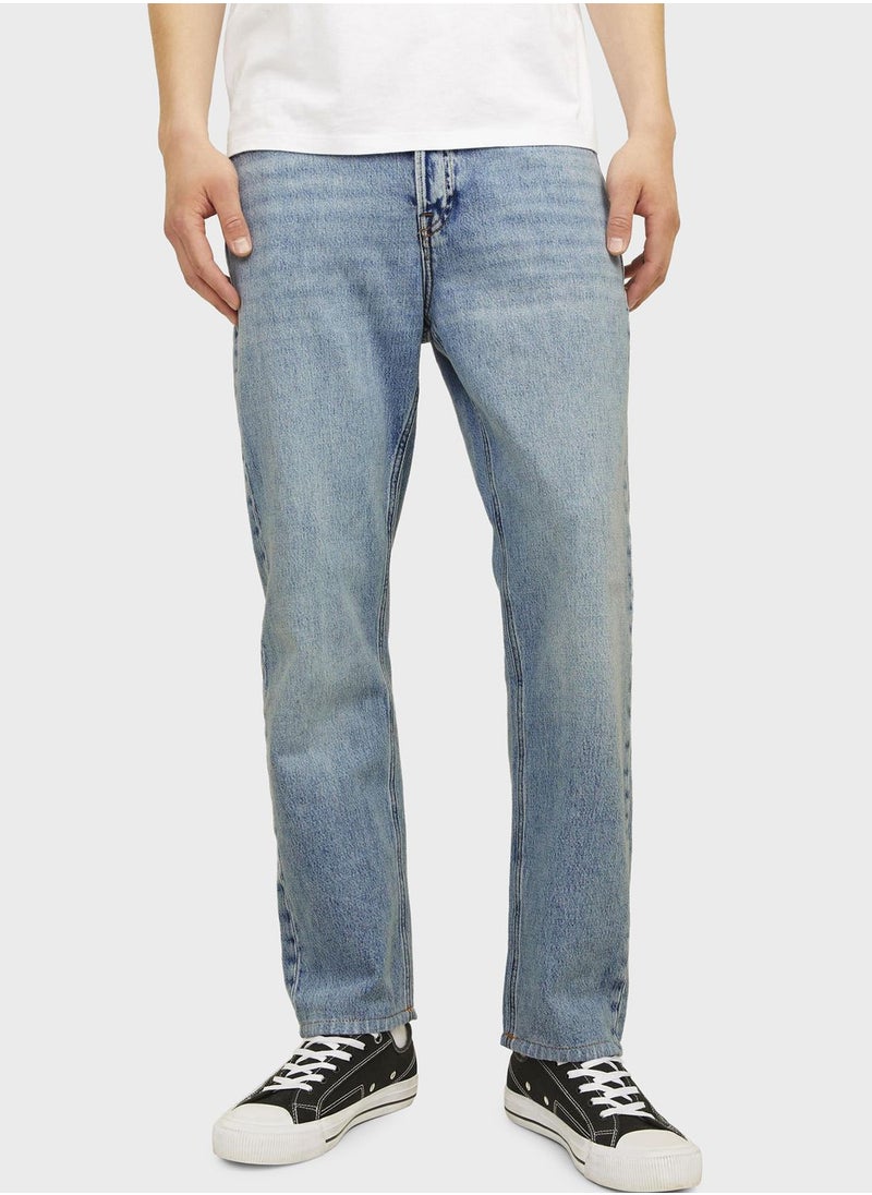 JACK & JONES Jjichris Jjorignial Stright Fit Light Wash Jeans  - Image 1