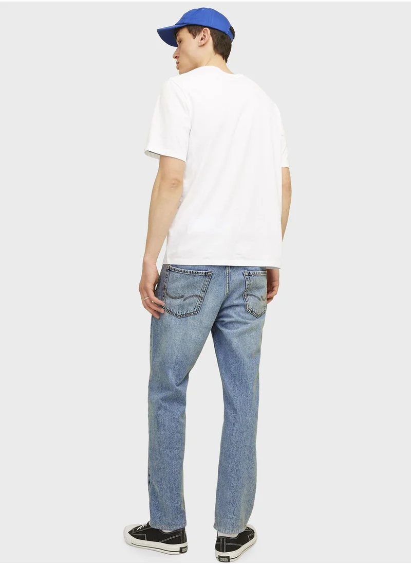 JACK & JONES Jjichris Jjorignial Stright Fit Light Wash Jeans