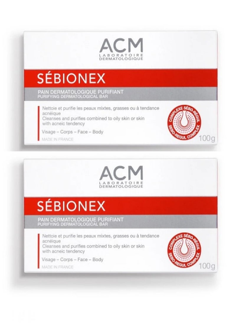 ACM Laboratoire dermatologique Acm Sebionex Pack Of 2 Purifying bar 100g  - Image 1