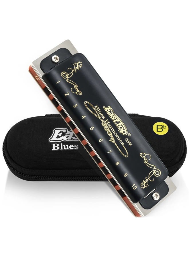 East top Blues Diatonic Harmonica in Bb, 10 Holes 20 Tones T008K Top Grade Blues Mouth Organ harmonica for Adults, Professionals, Beginners and Students - Image 1
