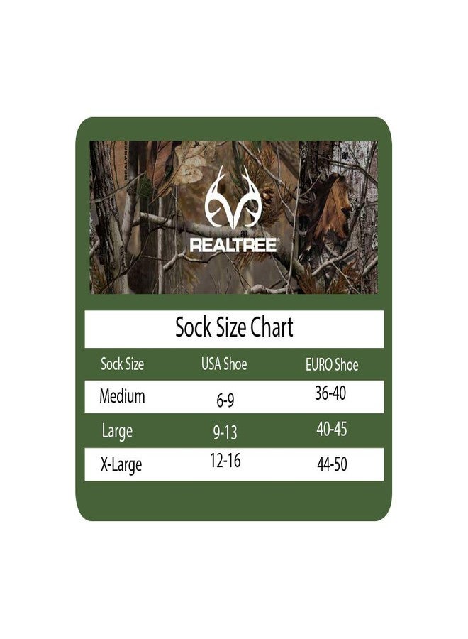 Realtree Men's Merino Wool Blend Boot Socks, 2 Pairs, Grey Black/Olive Tip, LARGE - Image 3