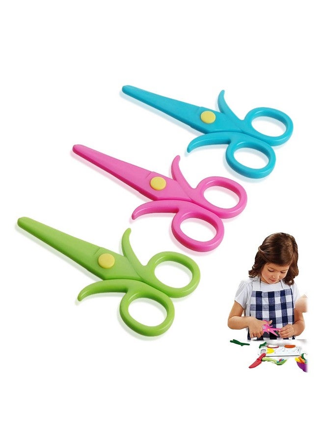 يافيجي مجموعة مقصات للأطفال الصغار مكونة من 3 قطع، مقصات بلاستيكية آمنة للأطفال الصغار للتدريب على القص الآمن، مقص للأطفال من سن 2 إلى 4 سنوات، مقص للأطفال، مقص آمن للأطفال لقص الحرف الورقية للأطفال بعمر سنة واحدة - Image 1